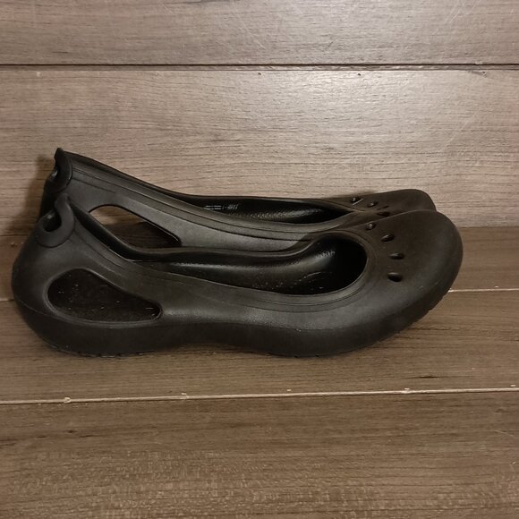 Crocs Kadee Ballet Flats Women Size 8 Black Round Toe Slip On - Picture 5 of 13